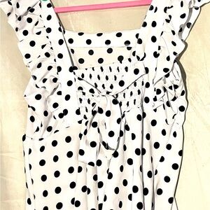 SHEIN Black and White Polka Dot Blouse